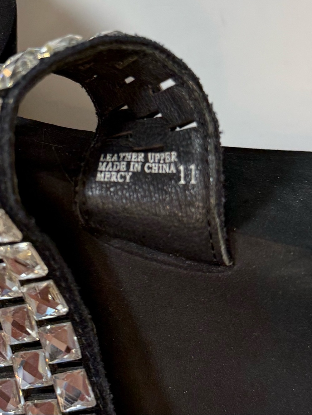 Embellished Black Wedge Slide Sandals - Size 11 - Picture 8 of 10